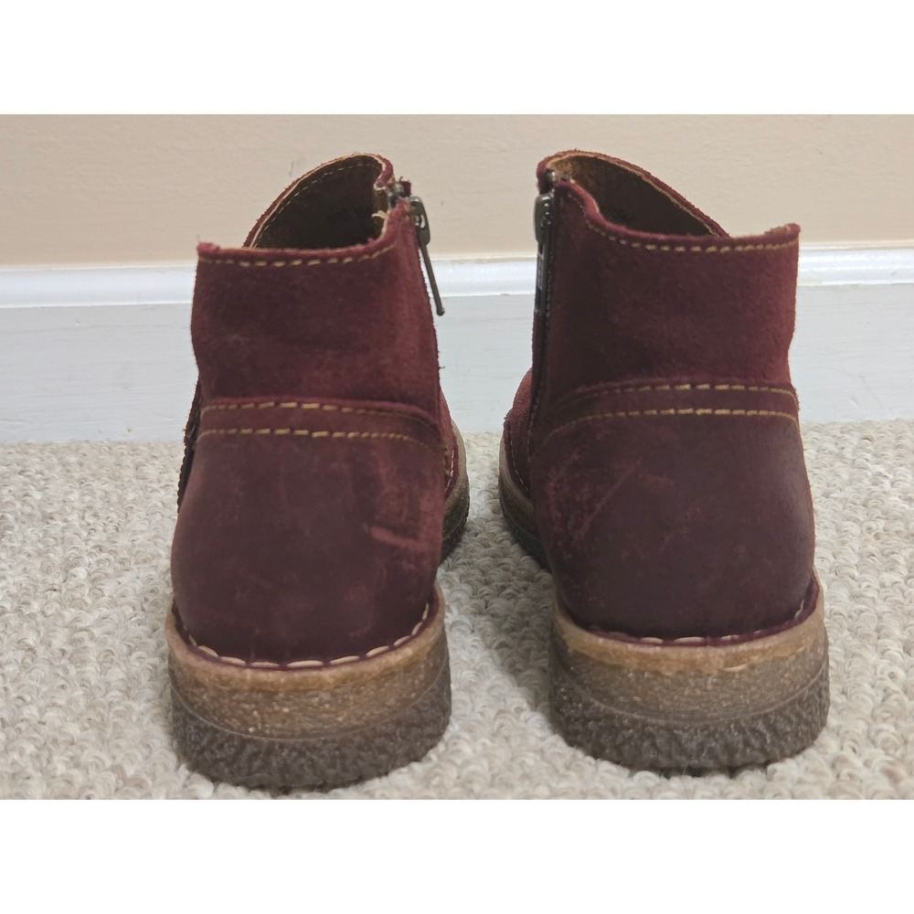 Born Tora Ankle Boots Womens 8 Dark Red Distressed Suede Leather NWOT - Picture 3 of 8